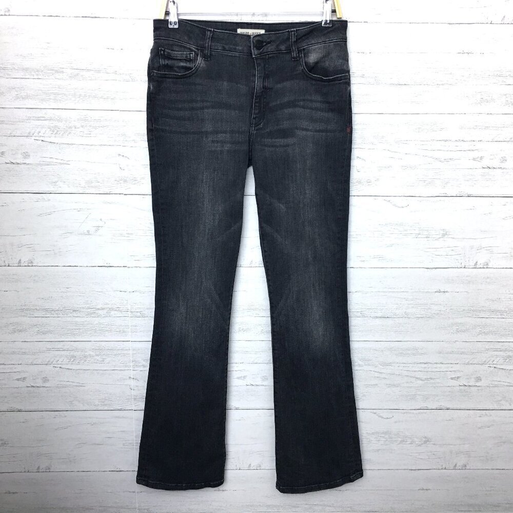 Warp + Weft Women's Faded Black Jeans PDX Portland Boot Cut size 10 length 32"